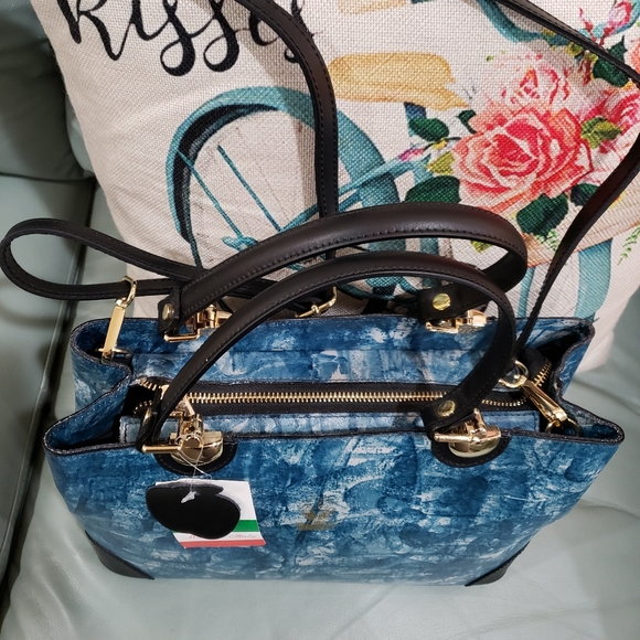 NEW MADE IN ITALY BORSE IN PELLE LEATHER SATCHEL - Picture 13 of 16